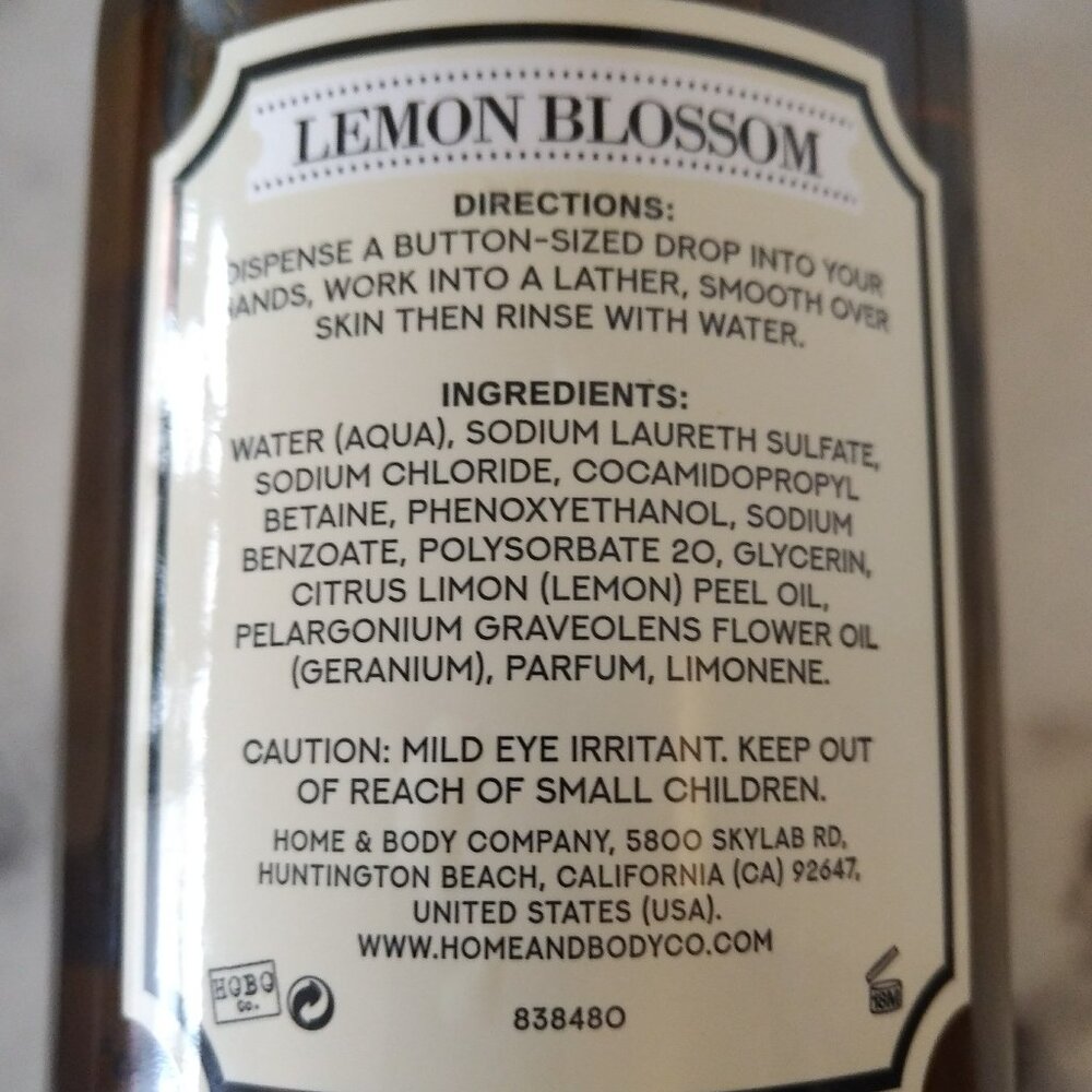 Luxury Lemon Blossom Hand Soap - Glass Apothecary style bottle - 19.5 fl oz NWT - Picture 3 of 3